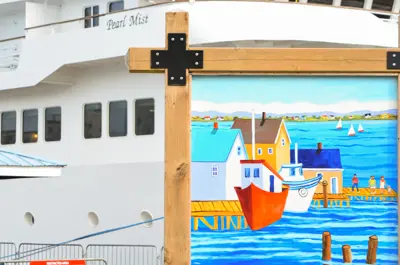 mural and cruise ship